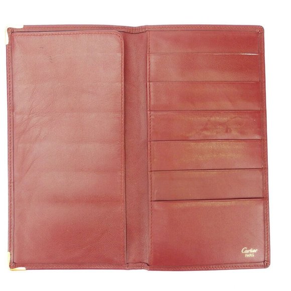 Authentic Cartier Chief Bill Compartment Must Line Bordeaux Leather used - Picture 3 of 7